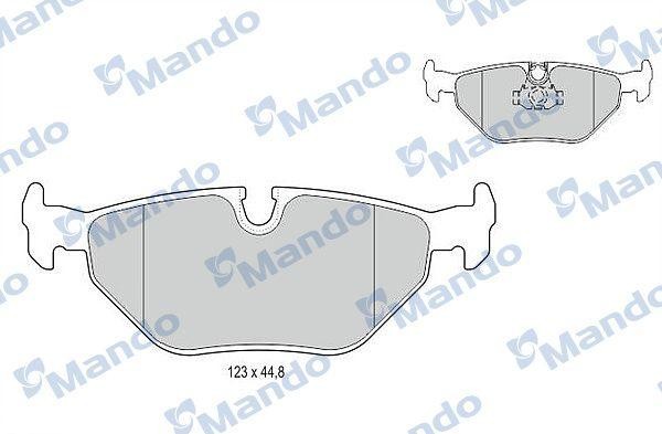Колодки тормозные BMW 5 (E39) (2.0/2.3/2.5/2.8/3.0/3.5) задние (4шт.) MANDO MBF015120 MANDO