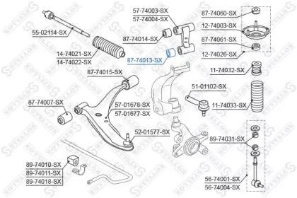 сайлентблок рычага верхн.!\ Nissan Primera P10/P11/WP11 all 90> 87-74013-SX STELLOX