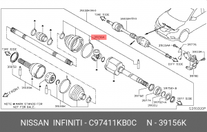 ПЫЛЬНИК ШРУСА К-Т (ПЫЛЬНИК 1 ШТ, ХОМУТ 2 C9741-1KB0C C9741-1KB0C NISSAN