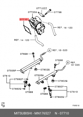 прокладка блока дроссельной заслонки!\ Mitsubishi Eclipse 3.8i 05-11 MN176527 MITSUBISHI
