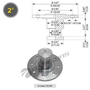 Шкворень полуприцепа 2" без потайголовки без тарелки, без болтов 200.203 MANSONS