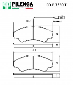 Колодки тормозные диск.передние с датчиком усиленные BOXER II FD-P7350T FDP7350T PILENGA