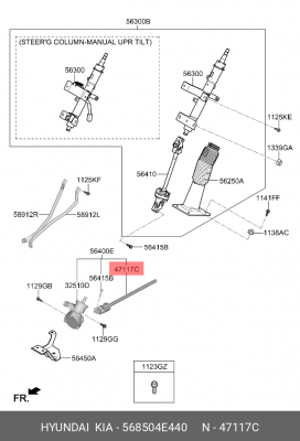 ВАЛ РУЛЕВОЙ КОЛОНКИSHAFT-INTERMEDIATE 56850-4E440 568504E440 HYUNDAI KIA