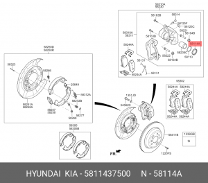 HYUNDAI/KIA ПЫЛЬНИК ПОРШНЯ СУППОРТА ТОРМОЗНОГО 5811437500 MOBIS