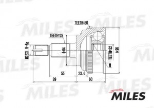 ШРУС наружный HONDA CR-V 2.0 99-06 (GSP 823029) GA20155 GA20155 MILES