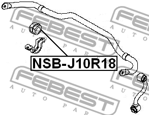 Втулка стабилизатора задняя NISSAN QASHQAI J10E 2006-2013 (18мм) NSB-J10R18 NSB-J10R18 FEBEST