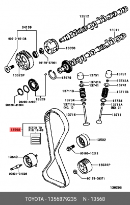 ремень ГРМ!\ Toyota Altezza/Lexus IS200 GXE10 1GFE 13568-79235 TOYOTA