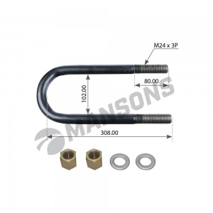 стремянка рессоры! с гайками и шайбами M24x3x80 102/308-U BPW 300109 MANSONS