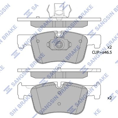 Колодки тормозные BMW 1 (F20,F21),3 (F30,F31) передние (4шт.) SANGSIN SP4144 SANGSIN