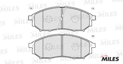 Колодки тормозные передние (без датчика) (Смесь Semi-Metallic) (NISSAN MURANO (Z E100045 MILES