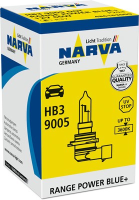 Лампа 12V HB3 65W P20d +50% Range Power Blue+ NARVA 486163000 NARVA