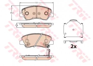 HYUNDAI SOLARIS (2010>) RIO (2011>) C ОТВЕРСТИЯМИ ПОД ПРУЖИНЫ GDB3630 TRW