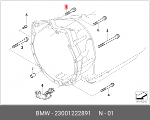 Болт BMW кожуха КПП OE 23 00 1 222 891 BMW