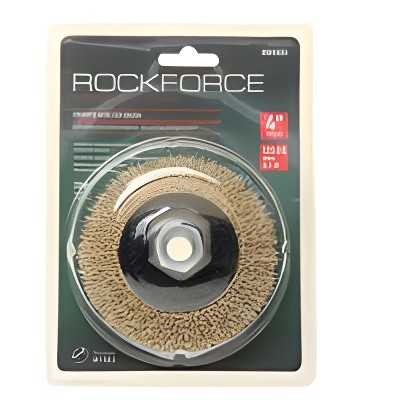 Кордщетка для УШМ "чашка" 100мм витая латунь в блистере ROCKFORCE RFBWD004 ROCK FORCE