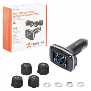 Система контроля давления в шинах TPMS, 4 внеш. датчика, дисплей в прикуриватель ATP-MS-01 AIRLINE