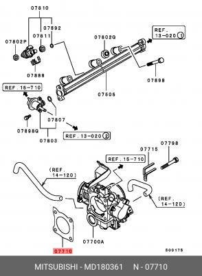 ПРОКЛАДКА КОРПУСА ДРОССЕЛЬНОЙ ЗАСЛОНКИ MD180361 MD180361 MITSUBISHI