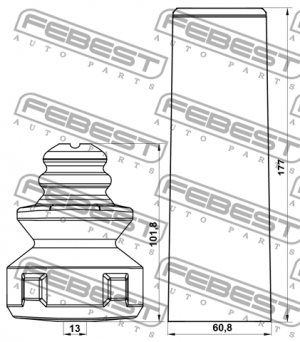 Пыльник заднего амортизатора с отбойником комплект AUDI A3 2004-2013 ADSHB-A3IIR ADSHB-A3IIR-KIT FEBEST