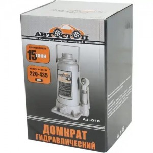 Домкрат бутылочный 15т 220-435мм АВТОСТОП AJ015 AVTOSTOP
