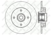 диск тормозной задний!с подш.и кольц. ABS\ Citroen C4 1.4-2.0HDi 04> 6020-1939-SX STELLOX