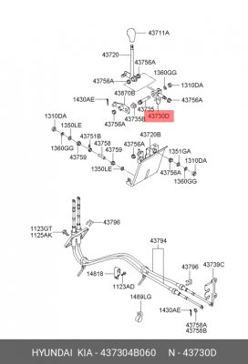 Опора HYUNDAI Porter рычага КПП OE 437304B060 HYUNDAI KIA