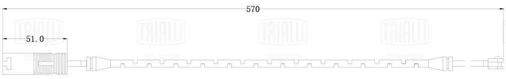 Датчик износа колодок для а/м BMW X5 (E53) (00-)/5 (E39) (95-) перед. L570 (PFS  PFS 4175 TRIALLI