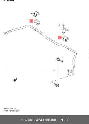 втулка стабилизатора 42431-80J00 42431-80J00 SUZUKI