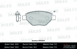 Колодки тормозные передние (Смесь CERAMIC серия PRO) RENAULT MEGANE II 03 (TRW G E500529 MILES
