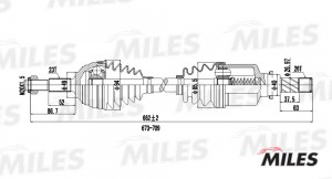 Привод в сборе левый RENAULT MEGANE 1.6 02- (SKF VKJC5987) GC01117 GC01117 MILES