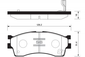 Колодки тормозные KIA Spectra (ИЖ),Rio (02-),Clarus (98-) передние (4шт.) SANGSI SP1113 SANGSIN