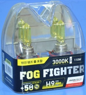 Лампа высокотемпературная Avantech H9 12V 65W (110W) 3000K, комплект 2 шт. AB3009 AVANTECH