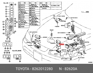 блок предохранителей!\ Toyota 82620-12280 TOYOTA