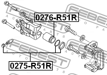 Ремкомплект задн суппорта NISSAN PATHFINDER R51M 2005-2013 0275-R51R 0275-R51R FEBEST
