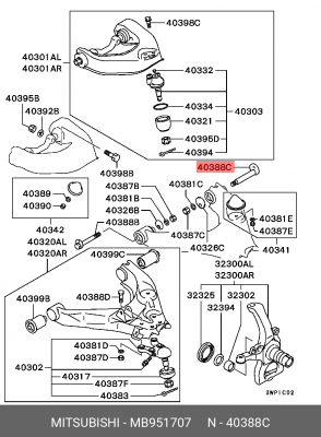 БОЛТ С ШЕСТИГРАННОЙ ГОЛОВКОЙ MB951707 MB951707 MITSUBISHI