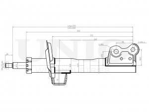 Амортизатор газовый передней подвески SAB-10708 UNIO