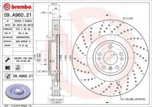 MERCEDES BENZ ПЕРФОРАЦИЯ 09.A960.21 BREMBO