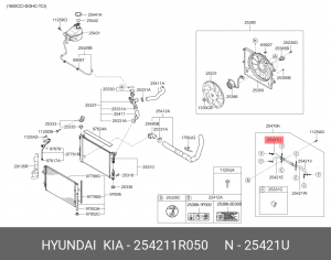 Трубка HYUNDAI Solaris (10-) охлаждения КПП OE 254211R050 HYUNDAI KIA