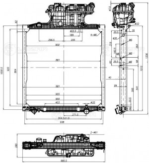 Радиатор MAN TGA (00-) охлаждения двигателя LUZAR LRC1281 LUZAR