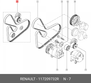 Комплект ремня генератора RENAULT 1172 097 32R 11 72 097 32R RENAULT