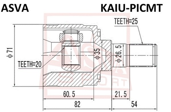 ШРУС ВНУТРЕННИЙ  KAIUPICMT KAIU-PICMT ASVA