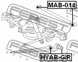 Сайлентблок задн подески HYUNDAI GALLOPER/INNOVATION 2000-2003 HYAB-GIR HYAB-GIR FEBEST