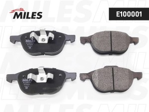 Колодки тормозные передние (без датчика) (Смесь Semi-Metallic) FORD FOCUS II 04- E100001 MILES
