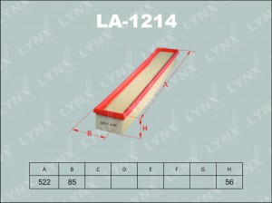 фильтр воздушный! 522x85x56\ MB W203/CL203 2.0 00-02 LA-1214 LYNXAUTO