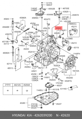 Датчик числа оборотов вала aкпп 42620-39200 4262039200 HYUNDAI KIA