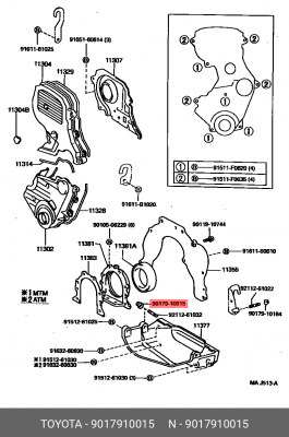 гайка!\ Toyota Land Cruiser 80 90179-10015 TOYOTA