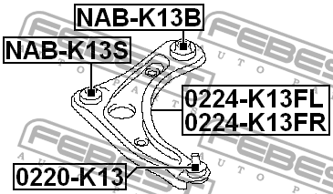 Сайлентблок передний передн рычага NAB-K13S NAB-K13S FEBEST