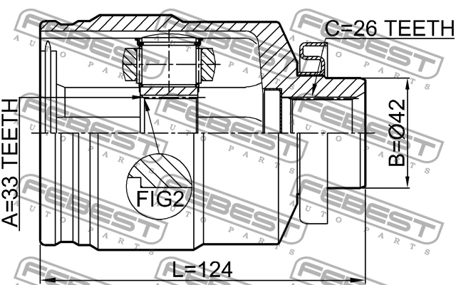 ШРУС 1211-TUC27RH 1211-TUC27RH FEBEST