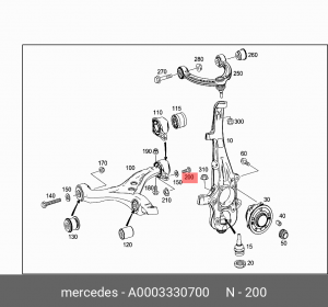 БОЛТ М14 A0003330700 A 000 333 07 00 MERCEDES BENZ