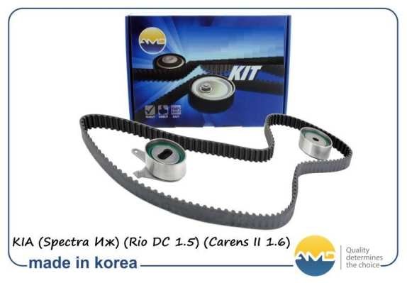Комплект ГРМ (ремень ГРМ +два ролика) KIA Spectra Иж, Rio DC 1.5, Carens II 1.6  AMD.KITBR12 AMD