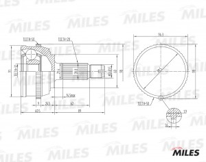 ШРУС наружный HONDA ACCORD/ROVER 600 1.9-2.3 93-99 (с ABS) (GKN 302138) GA20133 GA20133 MILES