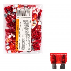 Предохранители флажковые Стандарт 10А для а/м ВАЗ 2110 н/о AIRLINE 50 шт. AFUS14 AIRLINE